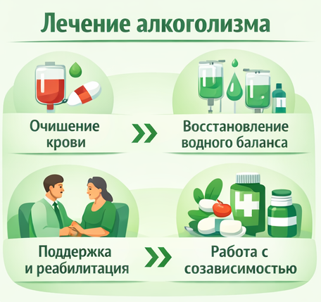 лечение алкоголизма в Тереке этапы